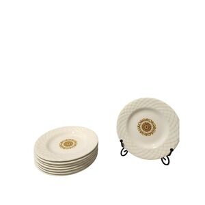 Enoch Wedgwood Tunstall LTD Gold Medallion England Dessert Plates Set Of‎ 8